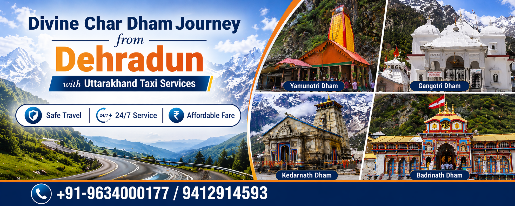 Divine Char Dham Journey from Dehradun with Uttarakhand Taxi Services